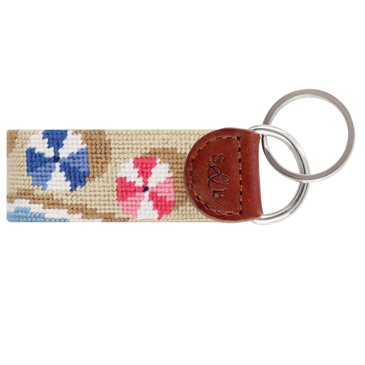 Smathers & Branson Small Leather Goods Beach House Aerial Scene Key Fob
