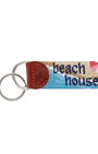 Smathers & Branson Small Leather Goods Beach House Aerial Scene Key Fob