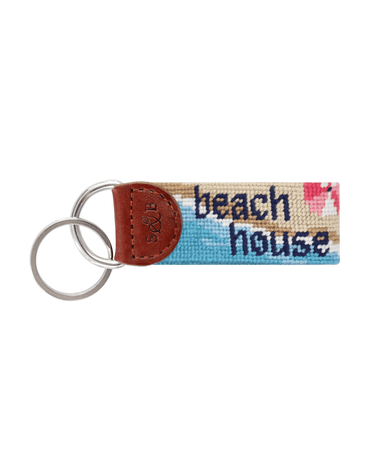 Smathers & Branson Small Leather Goods Beach House Aerial Scene Key Fob