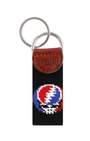 Smathers & Branson Small Leather Goods BLACK Grateful Dead Steal Your Face Needlepoint Key Fob