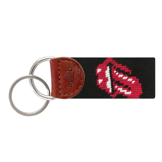 Smathers & Branson Small Leather Goods Black Rolling Stones Key Fob