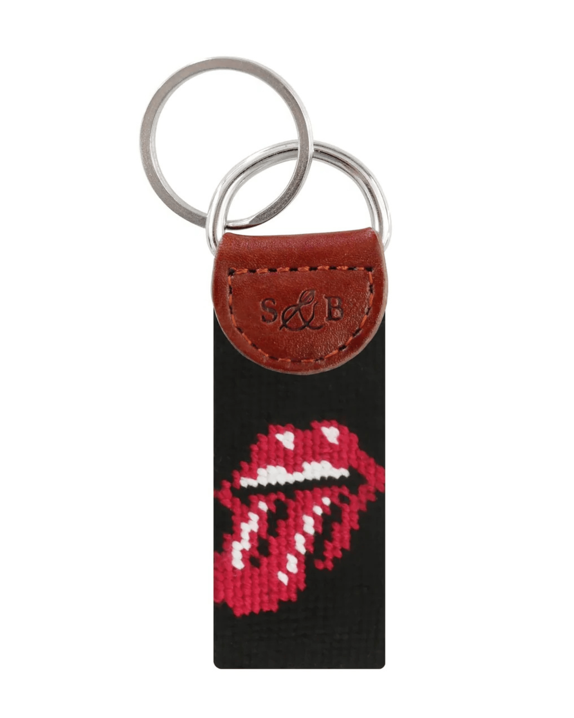 Smathers & Branson Small Leather Goods BLACK Rolling Stones Key Fob
