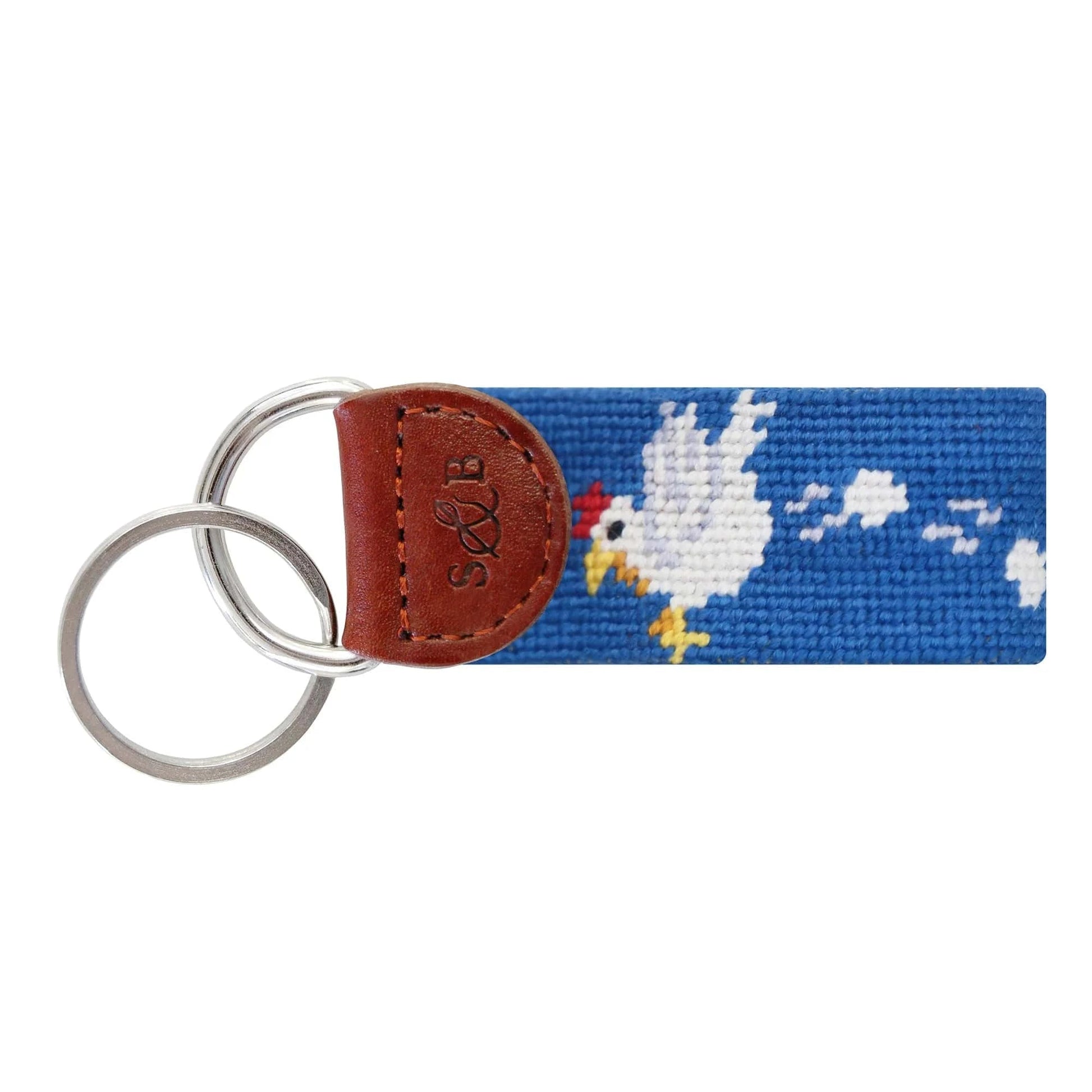 Smathers & Branson Small Leather Goods BLUE Ham and Egging Key Fob