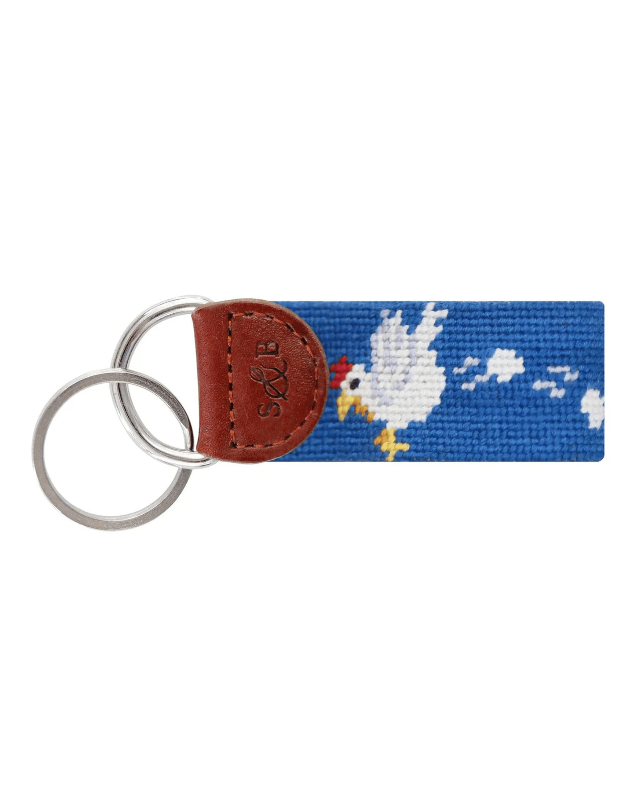 Smathers & Branson Small Leather Goods BLUE Ham and Egging Key Fob