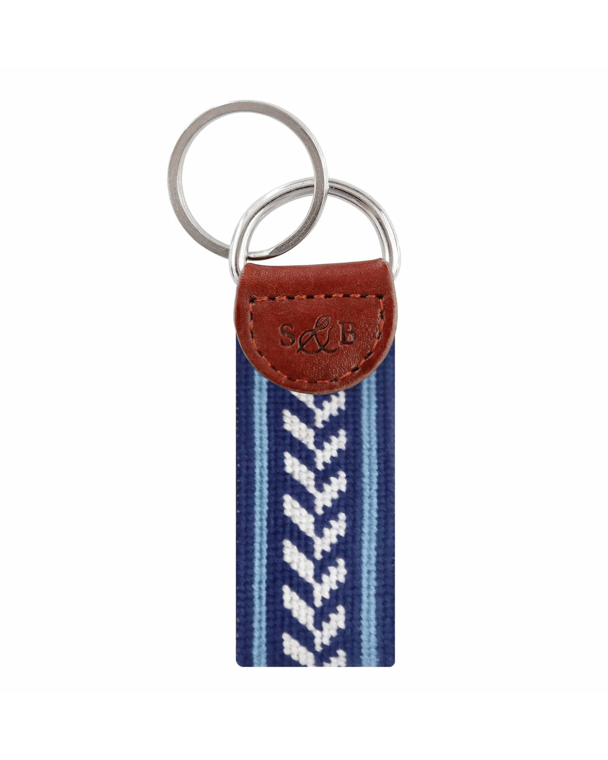 Smathers & Branson Small Leather Goods Blue / None Camden Stripe Key Fob