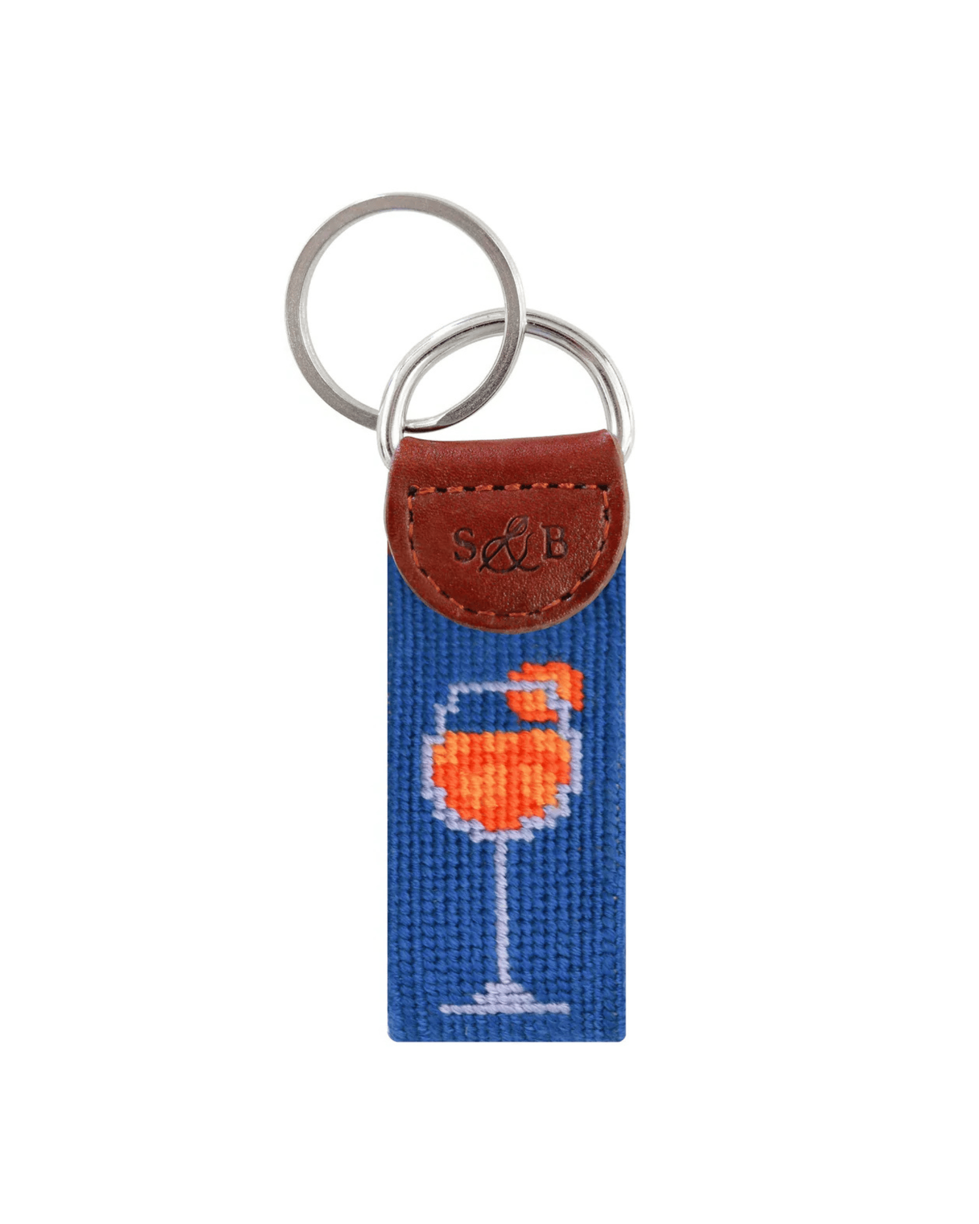 Smathers & Branson Small Leather Goods BLUEBERRY Aperol Spritz Key Fob