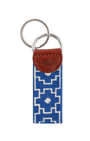 Smathers & Branson Small Leather Goods BLUEBERRY-LIGHT KHAKI Claiborne Key Fob