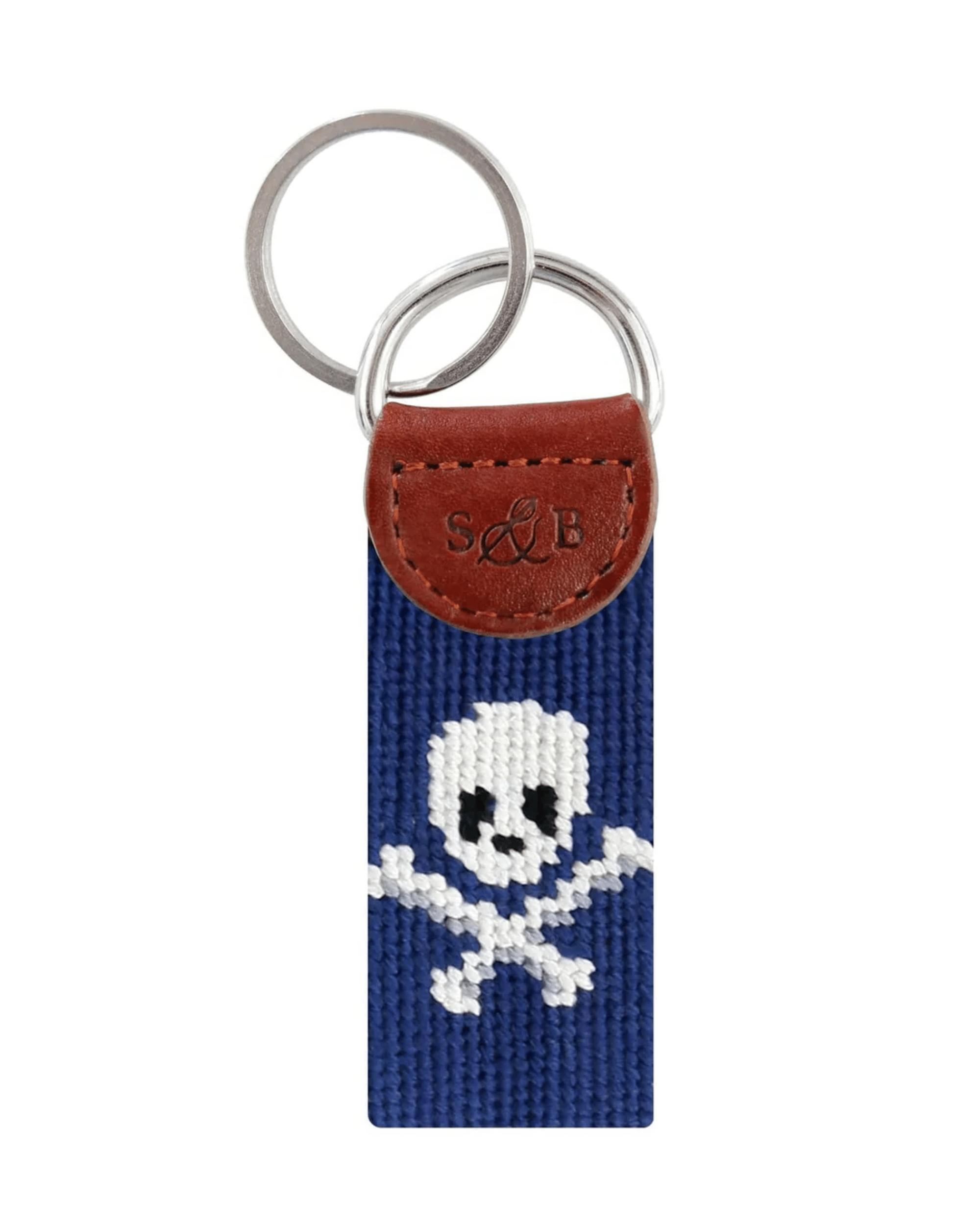 Smathers & Branson Small Leather Goods CLASSIC NAVY Jolly Roger Key Fob (Classic Navy)