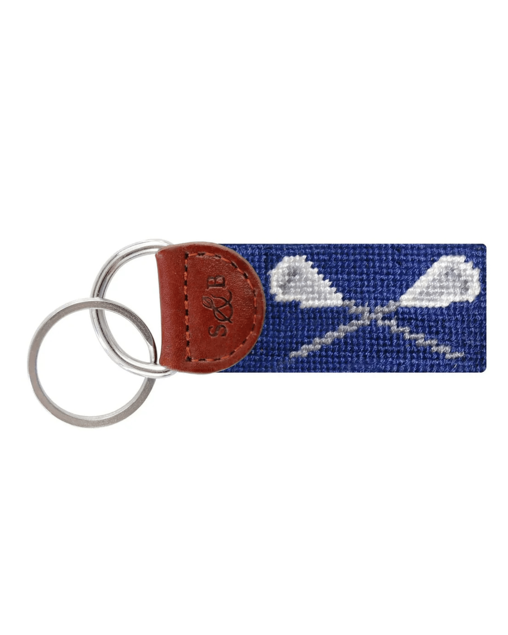 Smathers & Branson Small Leather Goods CLASSIC NAVY Lacrosse Key Fob (Classic Navy)