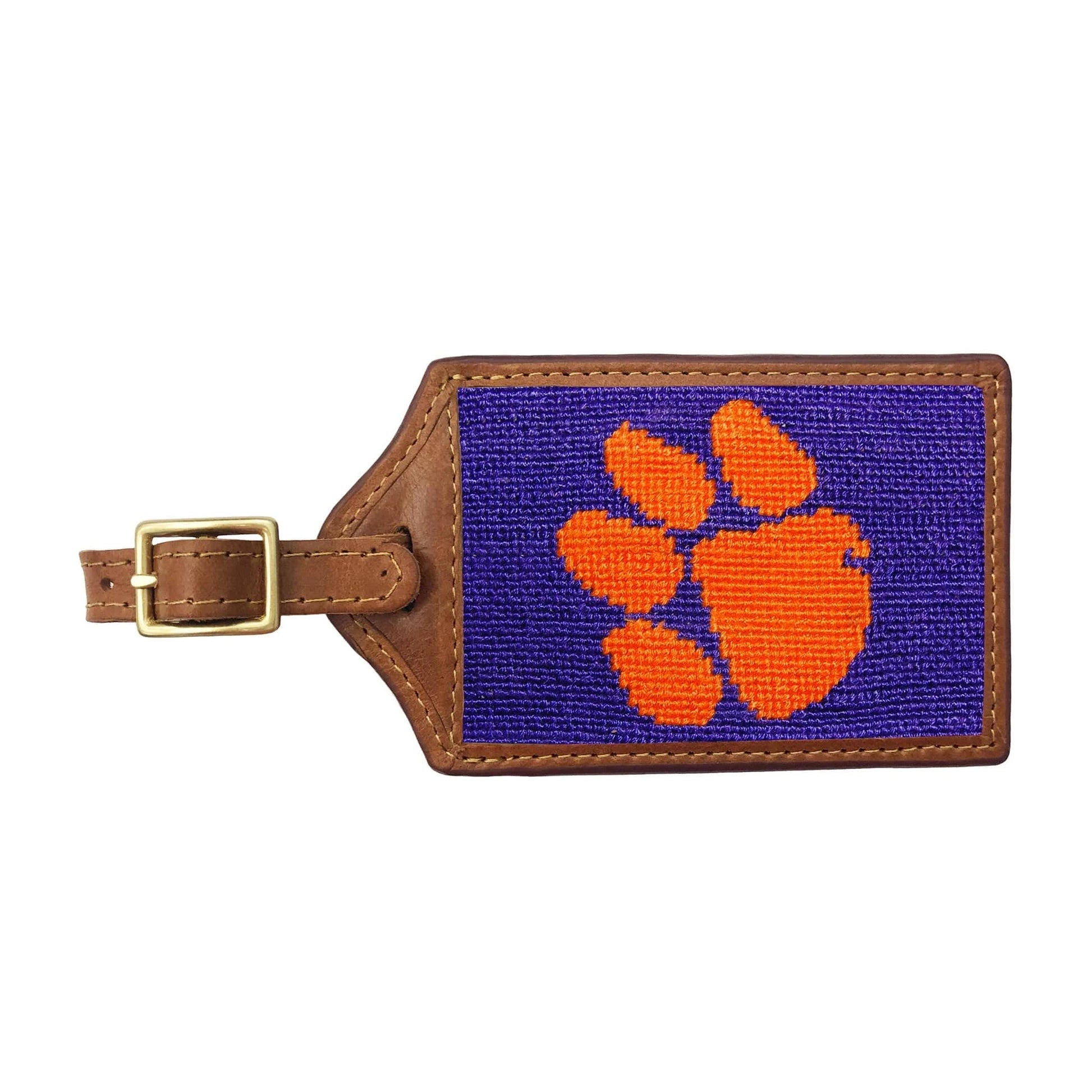Smathers & Branson Small Leather Goods Clemson Luggage Tag (Purple)