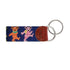 Smathers & Branson Small Leather Goods Dancing Bears Key Fob (Navy)