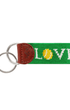 Smathers & Branson Small Leather Goods DARK KELLY Love All Needlepoint Key Fob