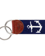 Smathers & Branson Small Leather Goods Dark Navy Anchor Key Fob