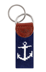 Smathers & Branson Small Leather Goods DARK NAVY Anchor Key Fob