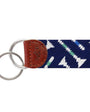 Smathers & Branson Small Leather Goods DARK NAVY Golf Tee Pattern Key Fob