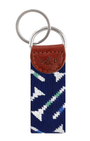 Smathers & Branson Small Leather Goods DARK NAVY Golf Tee Pattern Key Fob