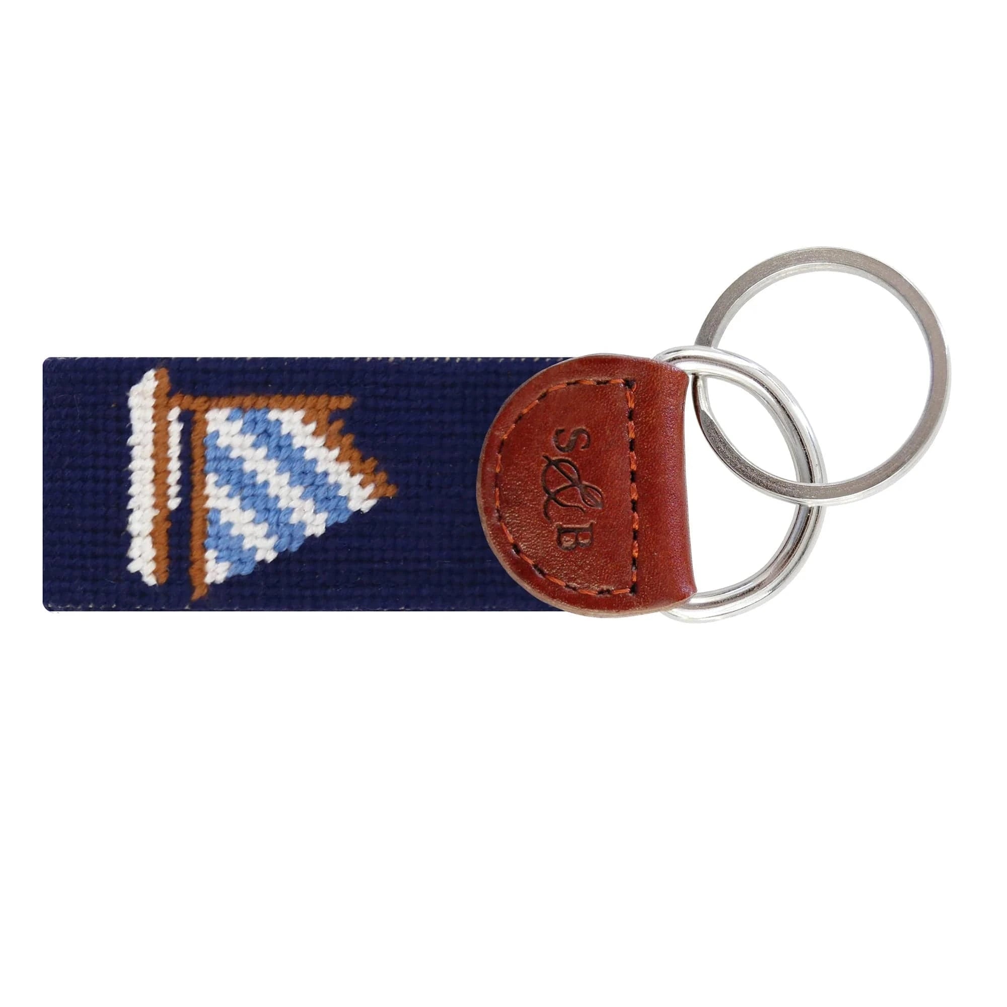 Smathers & Branson Small Leather Goods DARK NAVY Rainbow Fleet Key Fob