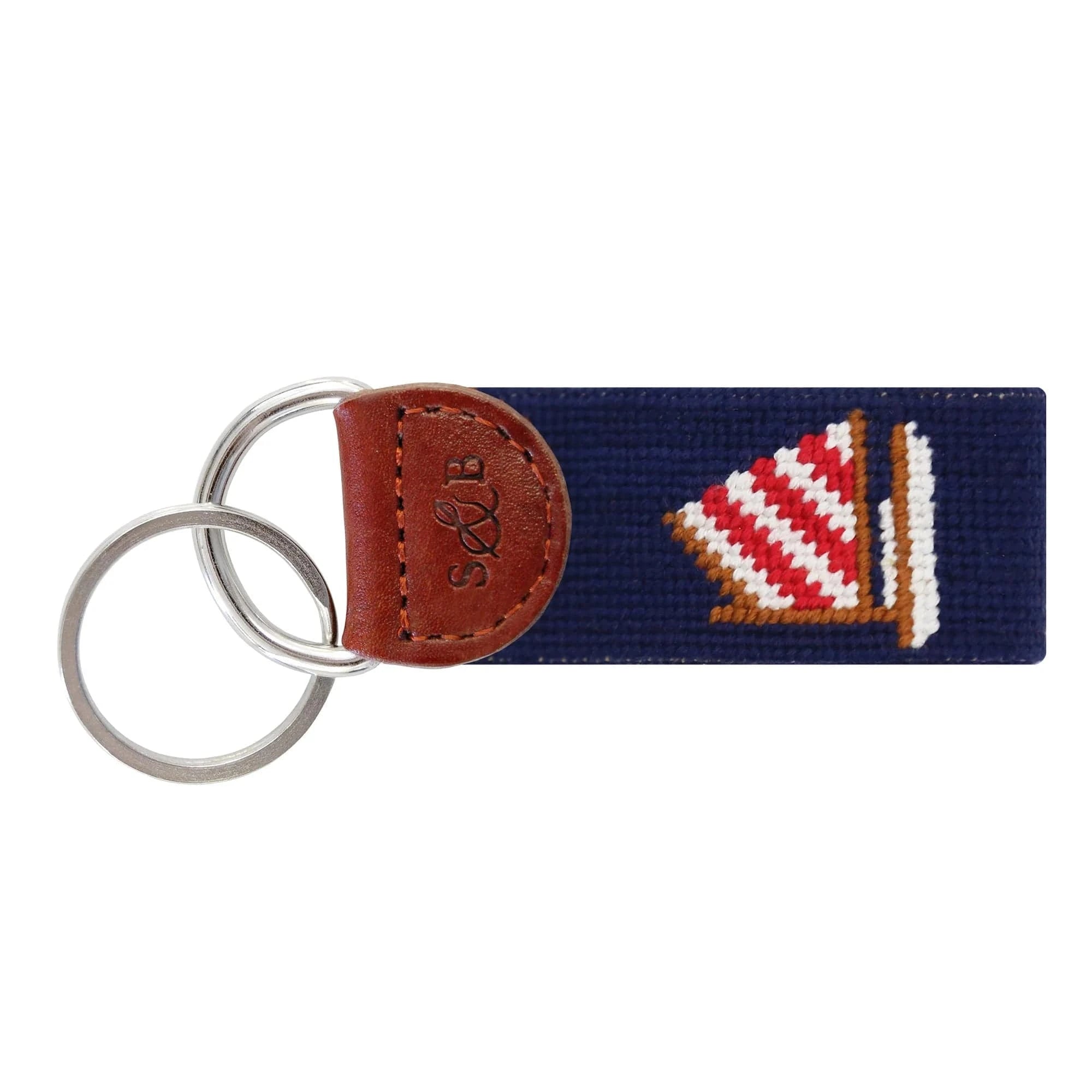 Smathers & Branson Small Leather Goods DARK NAVY Rainbow Fleet Key Fob