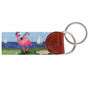 Smathers & Branson Small Leather Goods Fairway Flamingos Key Fob