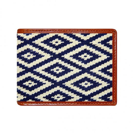 Smathers & Branson Small Leather Goods Gaucho Mini Needlepoint Bi-Fold Wallet