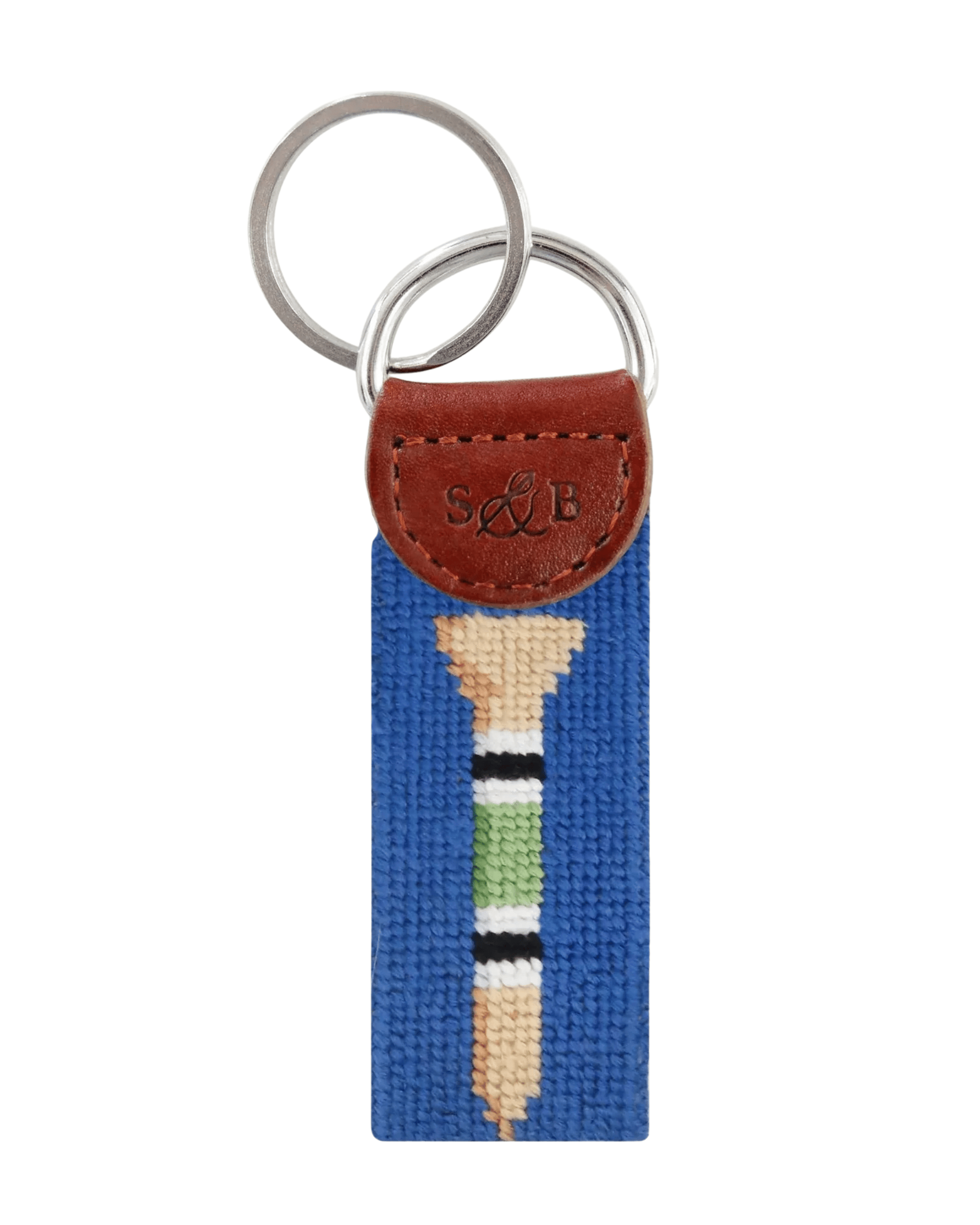 Smathers & Branson Small Leather Goods Golf Tee Pattern Key Fob