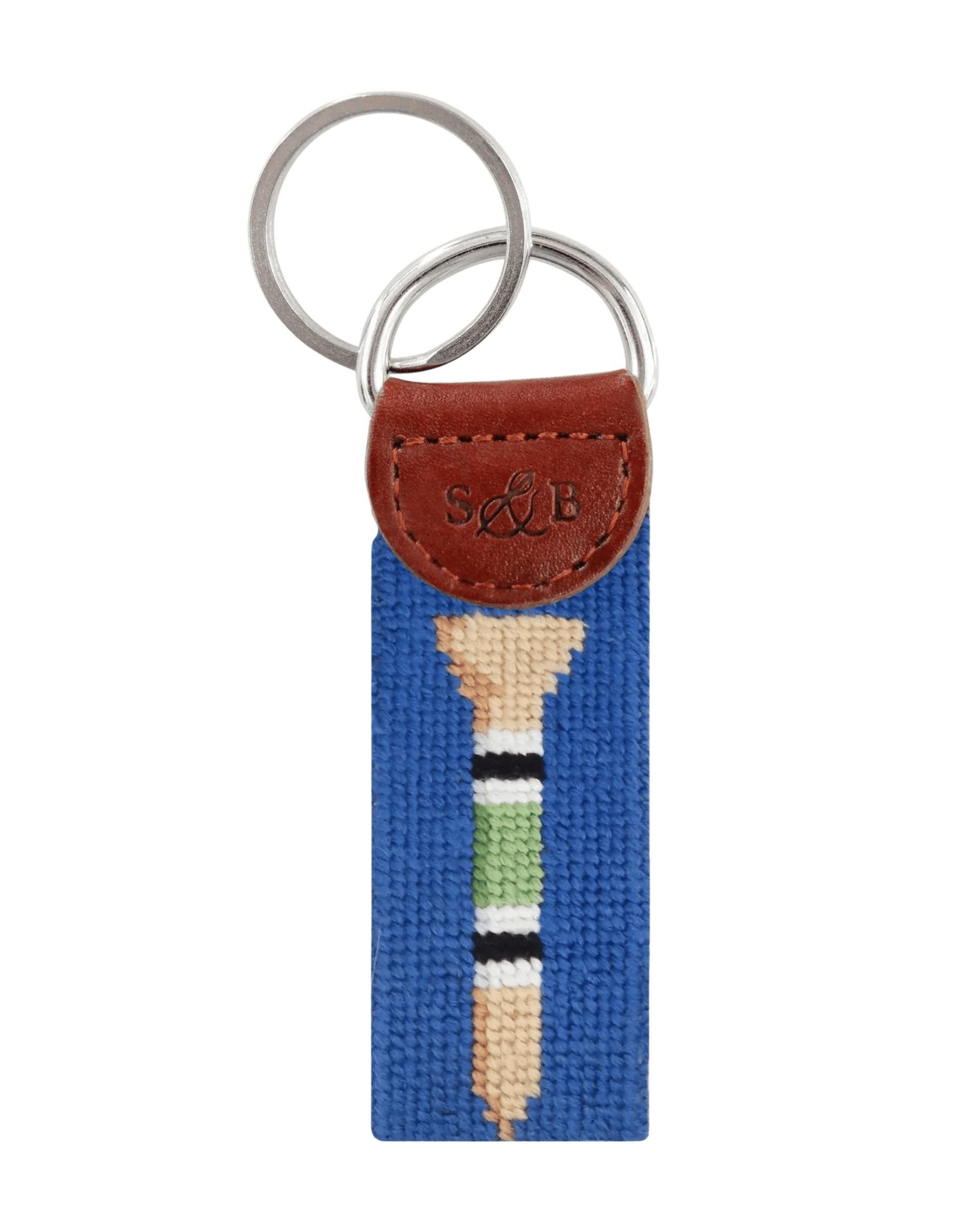 Smathers & Branson Small Leather Goods Golf Tee Pattern Key Fob