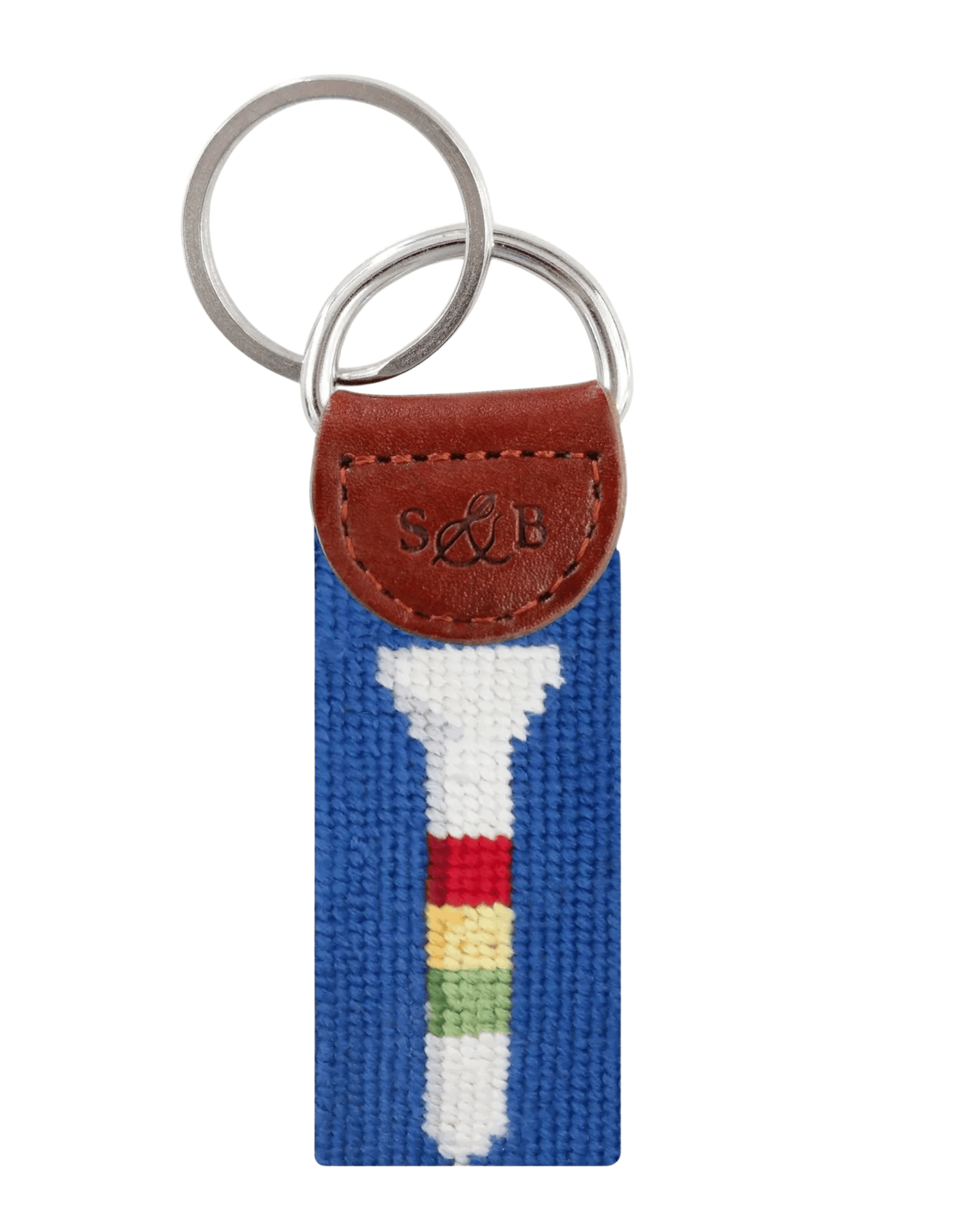 Smathers & Branson Small Leather Goods Golf Tee Pattern Key Fob