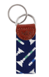 Smathers & Branson Small Leather Goods Golf Tee Pattern Key Fob (Dark Navy)