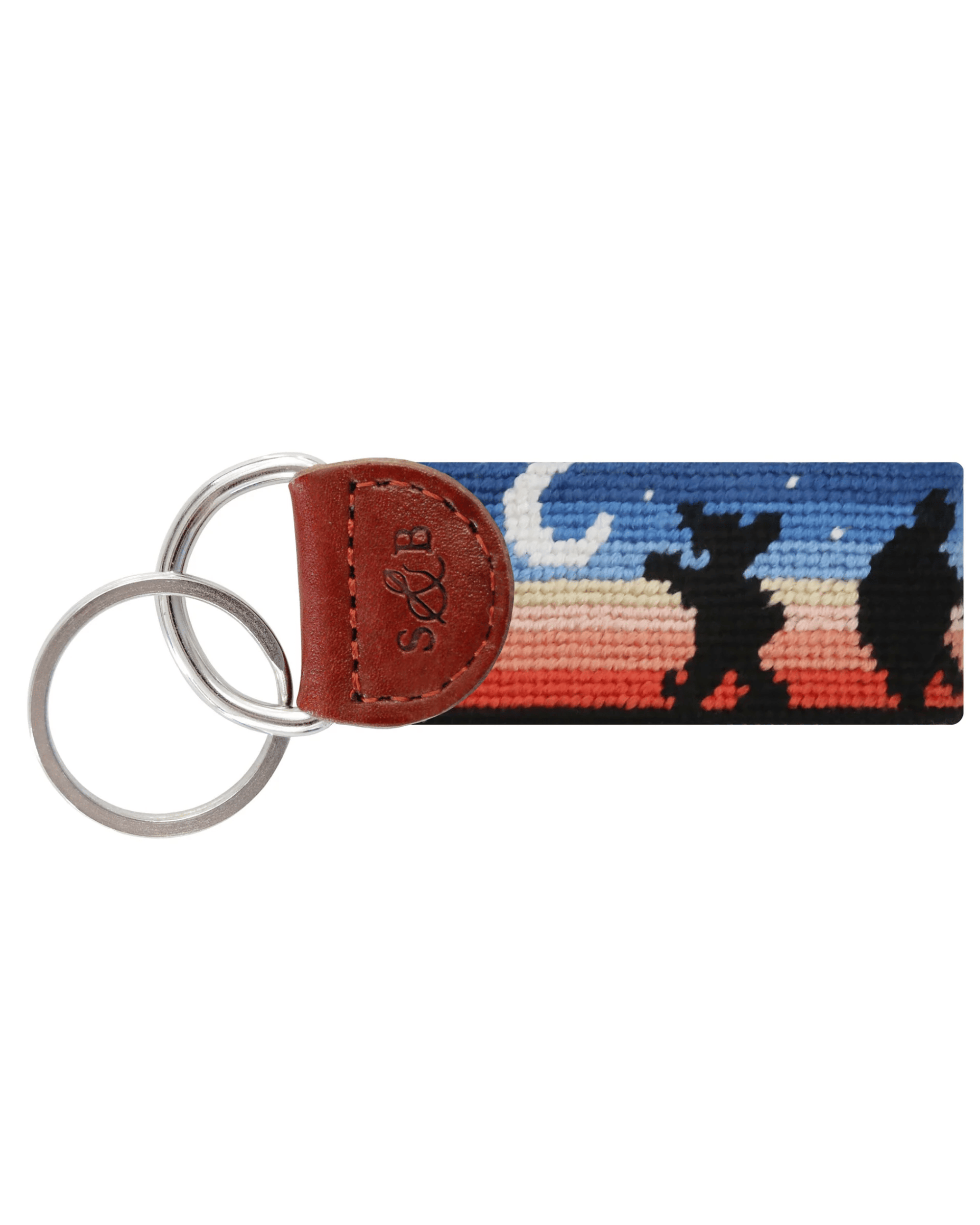 Smathers & Branson Small Leather Goods Grateful Dead Moondance Needlepoint Key Fob