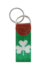 Smathers & Branson Small Leather Goods KELLY Shamrock Needlepoint Key Fob