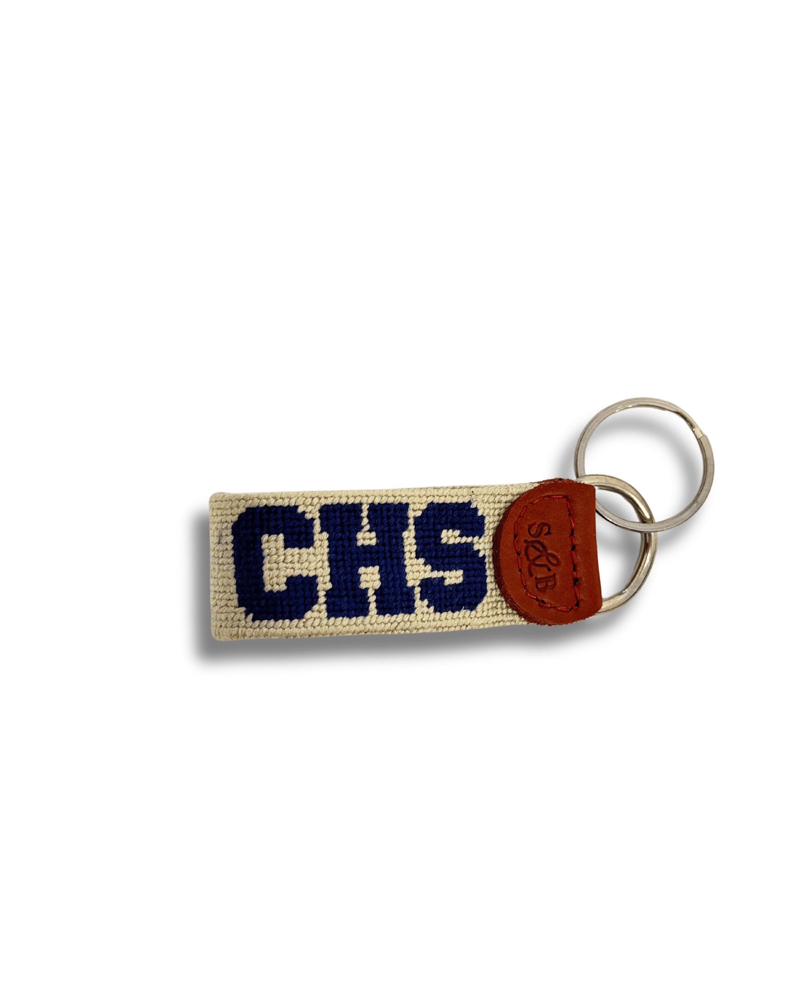 Smathers & Branson Small Leather Goods KHAKI NAVY CHS Key Fob