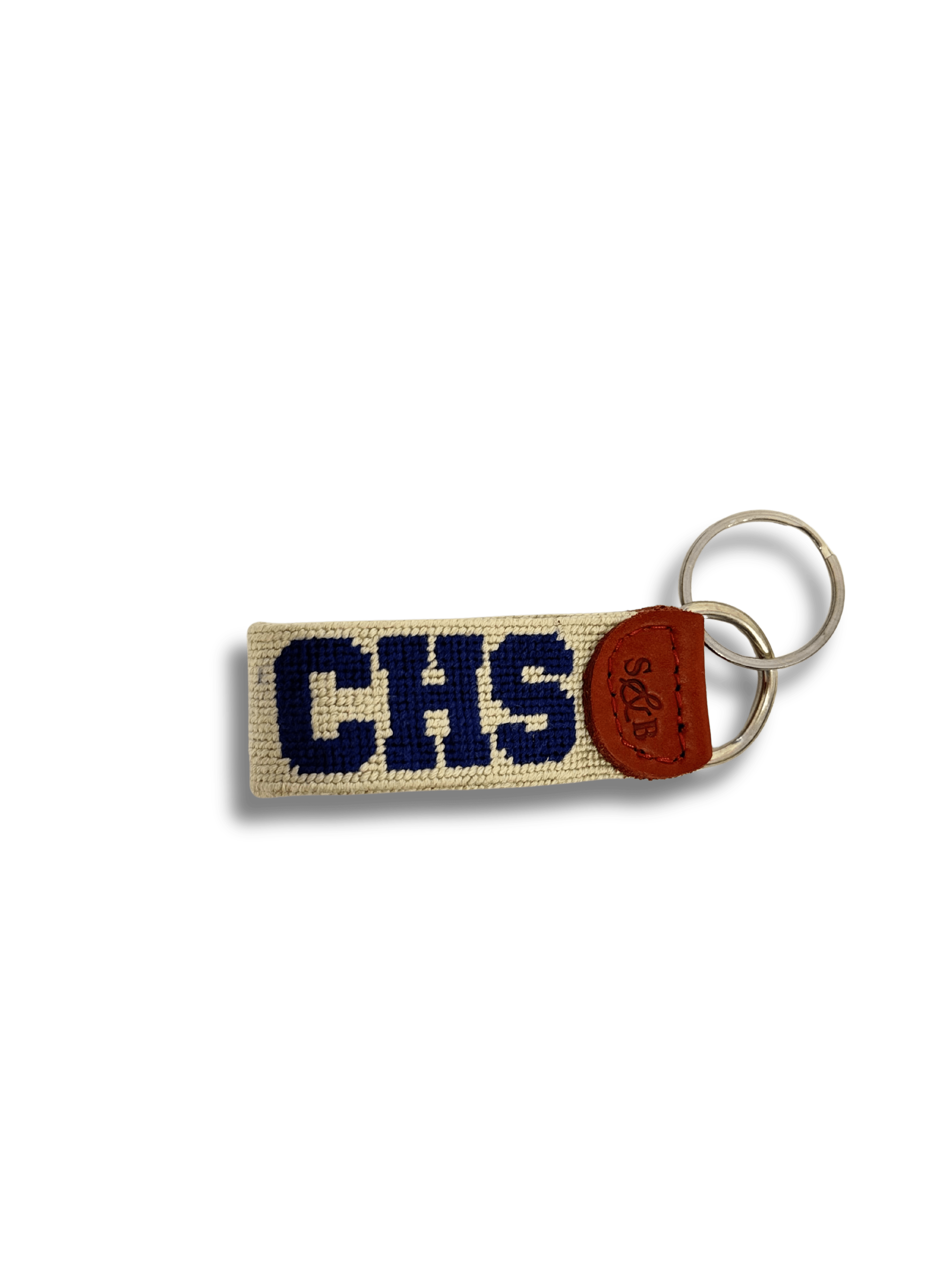 Smathers & Branson Small Leather Goods KHAKI NAVY CHS Key Fob
