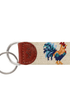 Smathers & Branson Small Leather Goods LIGHT KHAKI Rooster Needlepoint Key Fob