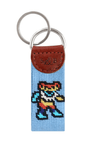 Smathers & Branson Small Leather Goods MULTI Dancing Bears Tie Dye Key Fob (Light Blue)