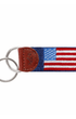 Smathers & Branson Small Leather Goods NAVY American Flag Key Fob