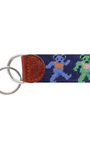 Smathers & Branson Small Leather Goods NAVY Dancing Bears Key Fob (Navy)