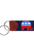 Smathers & Branson Small Leather Goods NAVY Republican Needlepoint Key Fob