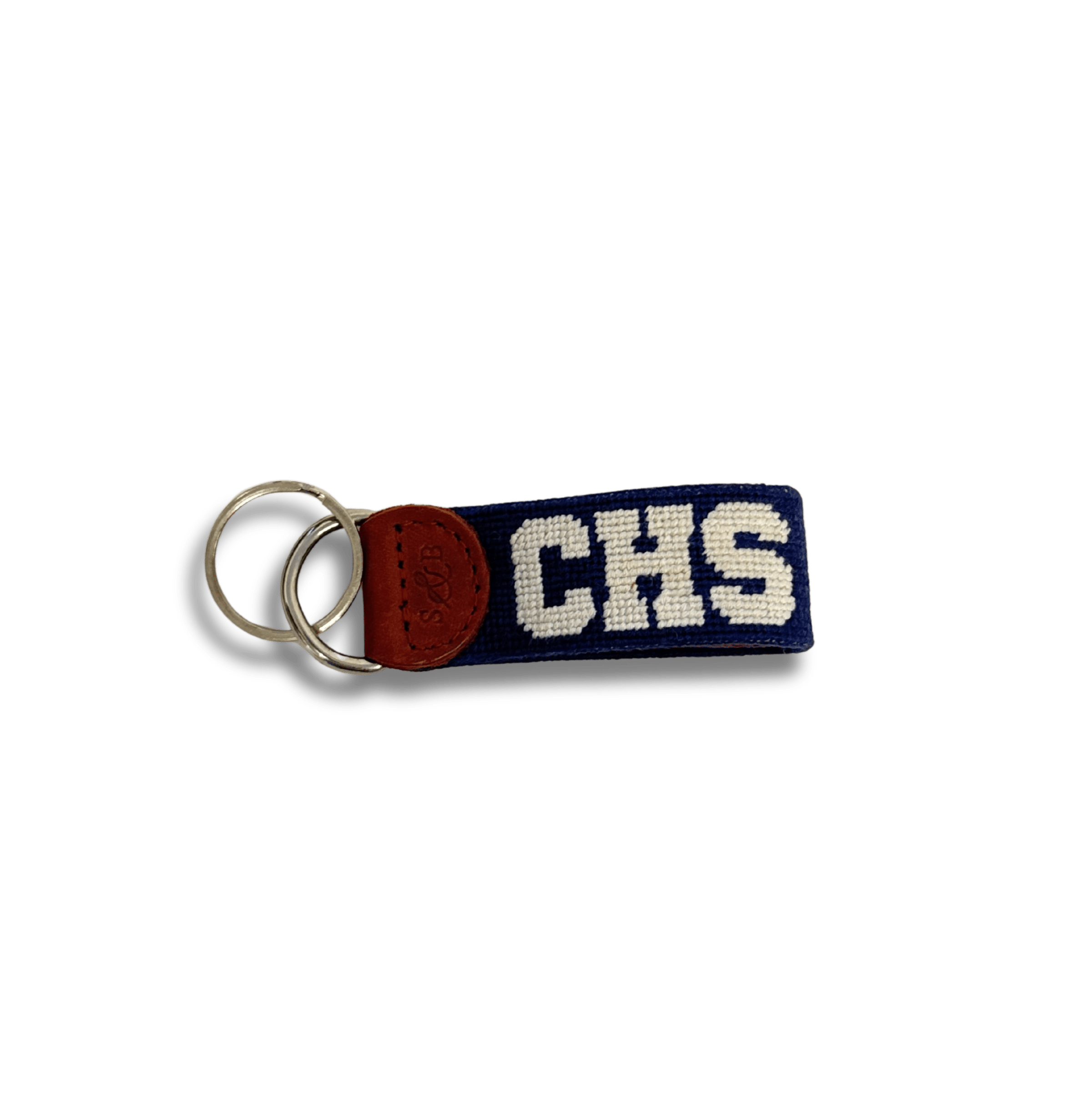 Smathers & Branson Small Leather Goods NAVY WHITE CHS Key Fob