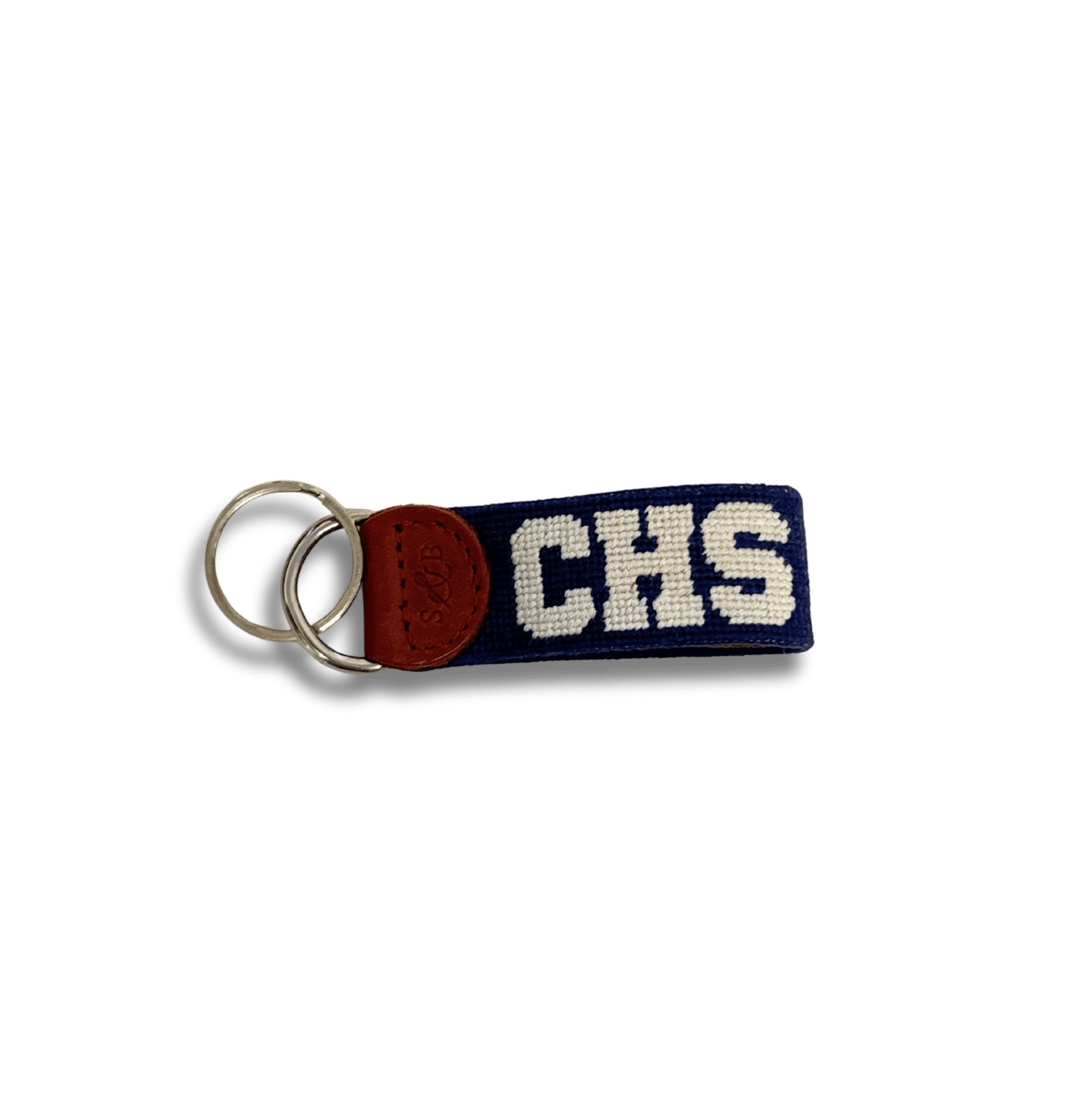 Smathers & Branson Small Leather Goods NAVY WHITE CHS Key Fob