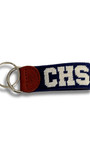 Smathers & Branson Small Leather Goods NAVY WHITE CHS Key Fob