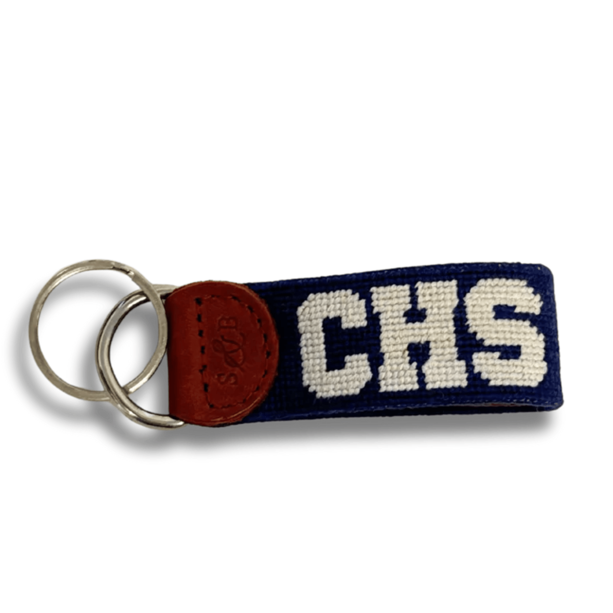 Smathers & Branson Small Leather Goods NAVY WHITE CHS Key Fob