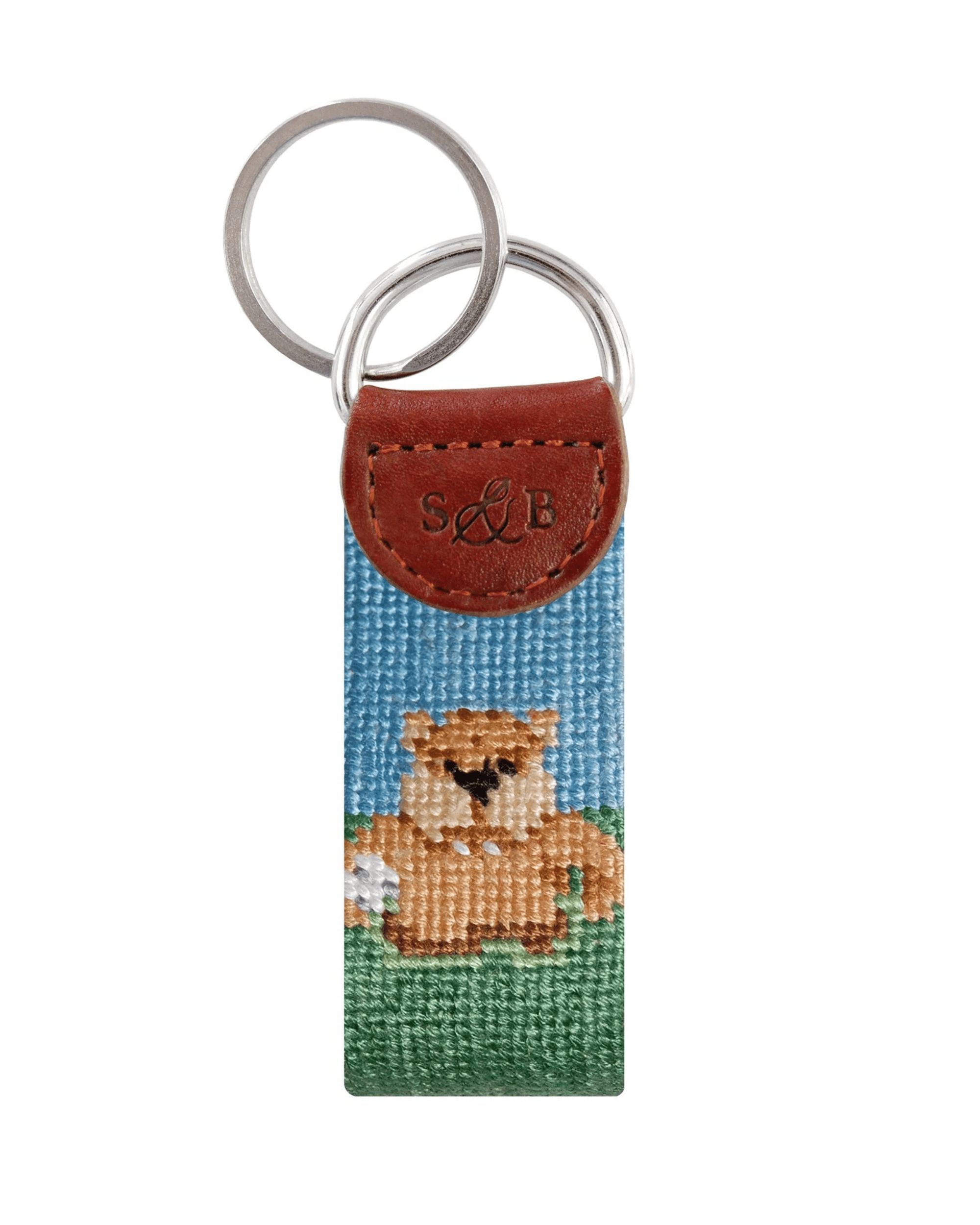 Smathers & Branson Small Leather Goods NONE Gopher Golf Needlepoint Key Fob