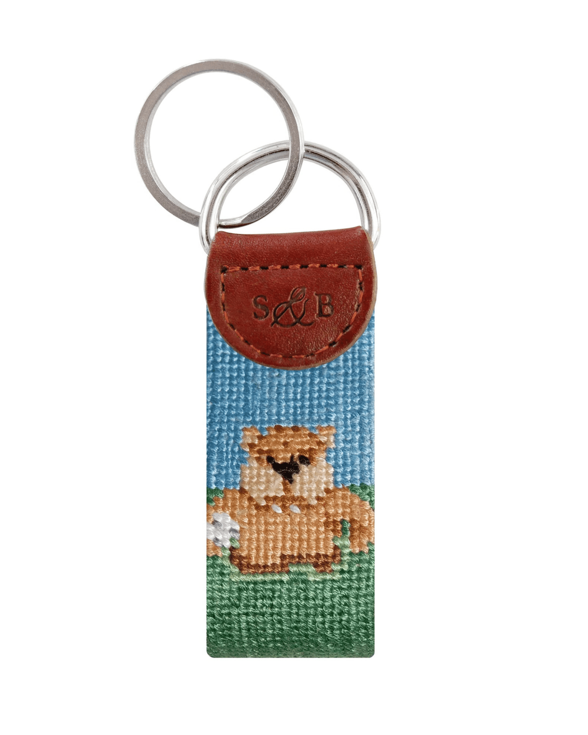 Smathers & Branson Small Leather Goods NONE Gopher Golf Needlepoint Key Fob