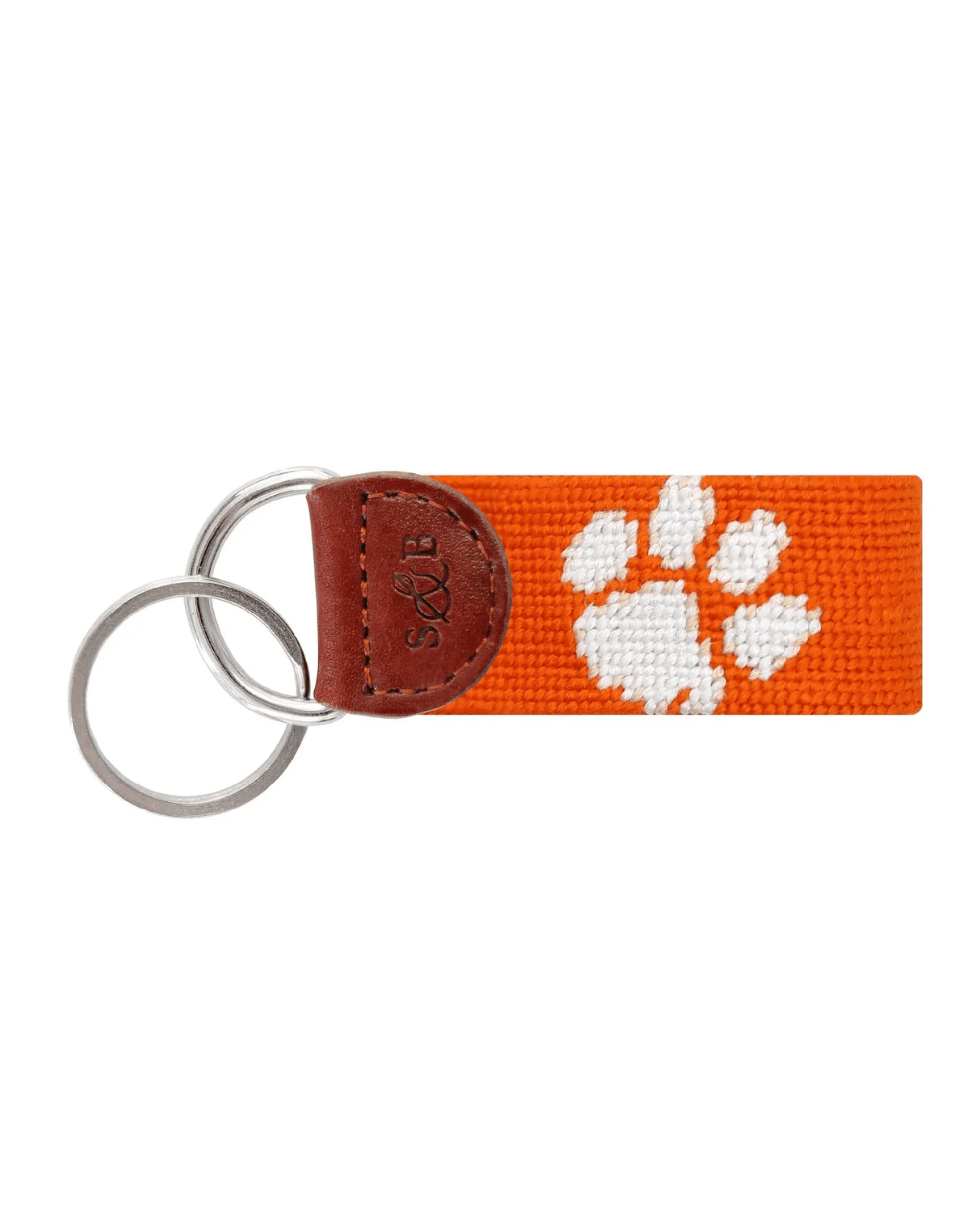 Smathers & Branson Small Leather Goods ORANGE Clemson Key Fob (Orange)