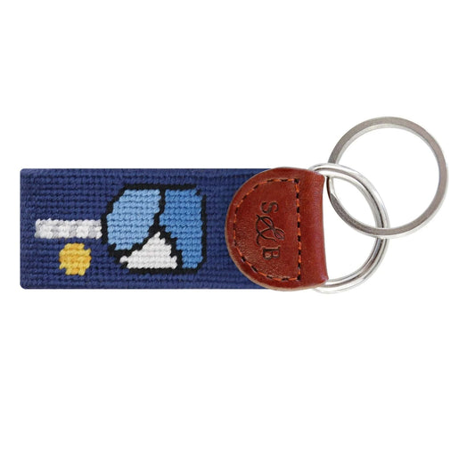 Smathers & Branson Small Leather Goods Pickleball Key Fob (Classic Navy)