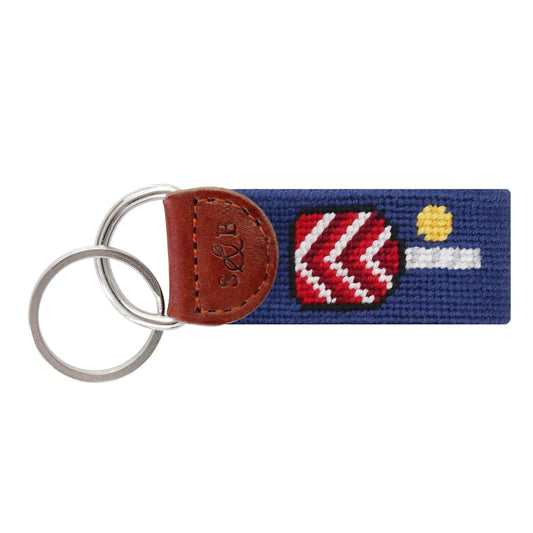Smathers & Branson Small Leather Goods Pickleball Key Fob (Classic Navy)