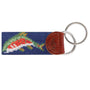 Smathers & Branson Small Leather Goods Rainbow Trout Key Fob (Classic Navy)