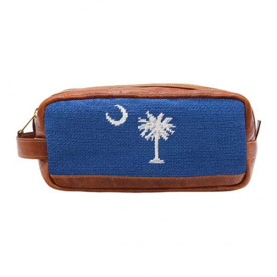 Smathers & Branson Small Leather Goods SC Flag Needlepoint Toiletry Bag