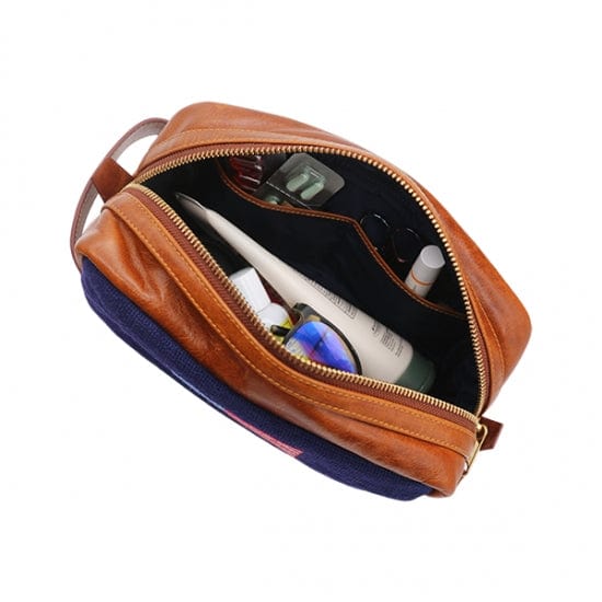 Smathers & Branson Small Leather Goods SC Flag Needlepoint Toiletry Bag
