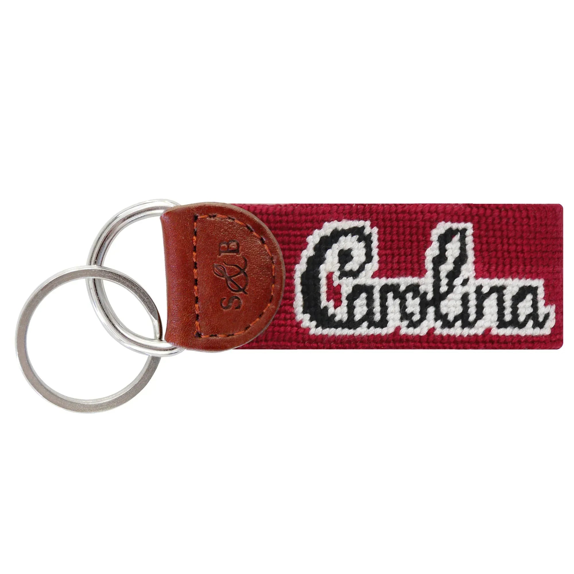 Smathers & Branson Small Leather Goods South Carolina Script Key Fob (Garnet)